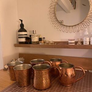 Set of 6 Copper Mugs and Cups